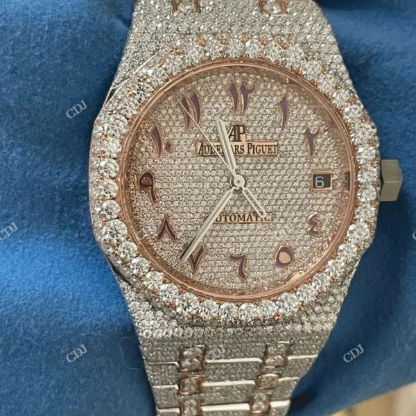 Fully Iced Out AP Aftermarket Diamond Watch  customdiamjewel   