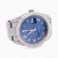 Rolex Blue Dial Custom Diamond Luxury Watch  customdiamjewel   