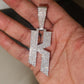 K Letter Lab Created Diamond Silver Pendant hip hop jewelry customdiamjewel   