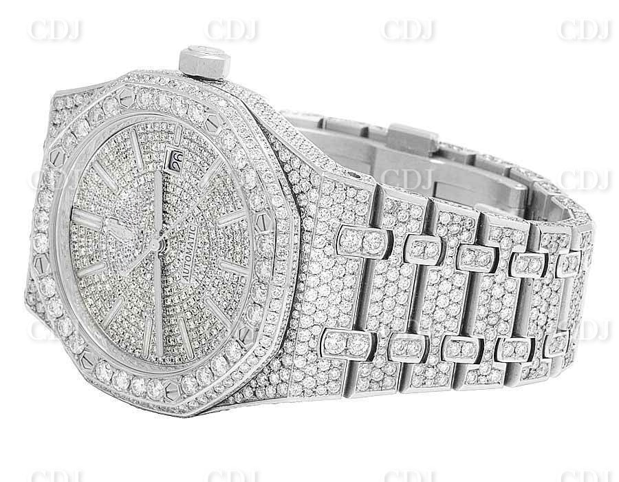 Lab Grown Diamond Watch Luxury Custom Bling Hip Hop Iced Out Watches White Gold Plated Watch For Rappers  customdiamjewel   