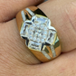 Princess Cut Round Halo Diamond Ring For Men  customdiamjewel   