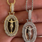 Jesus Iced Baguette Medallion Pendant  customdiamjewel   