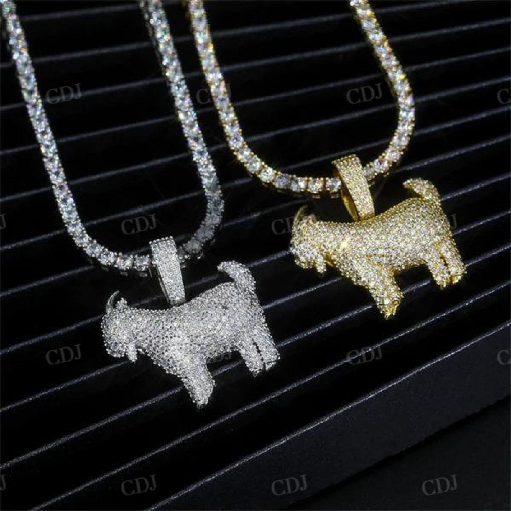 Hip Hop Iced Out Goat Diamond Pendant For Men  customdiamjewel   