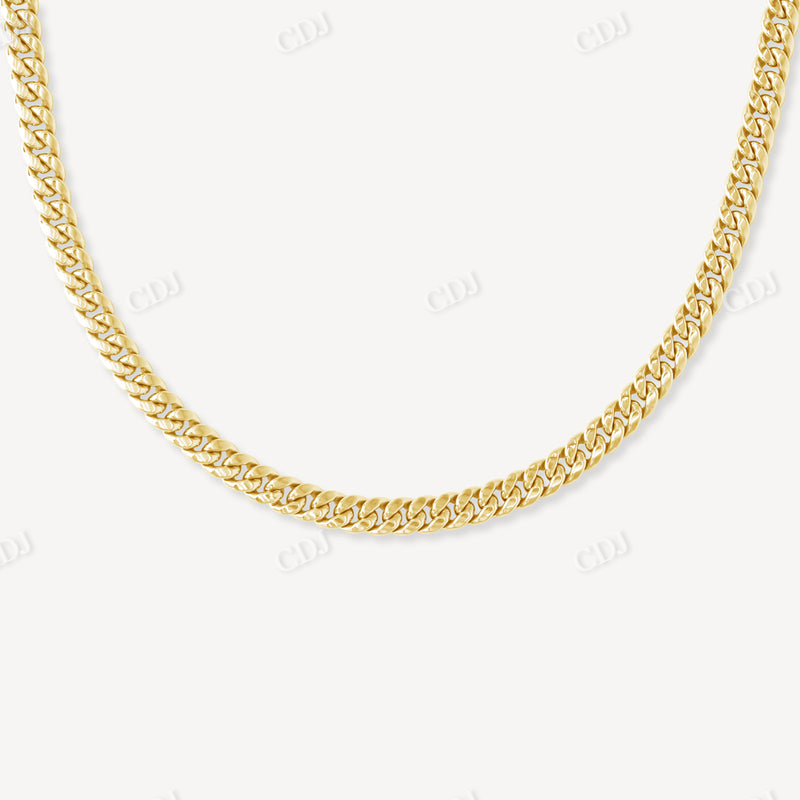 Solid Yellow Gold Hip Hop Rapper Men Cuban Chain  customdiamjewel   