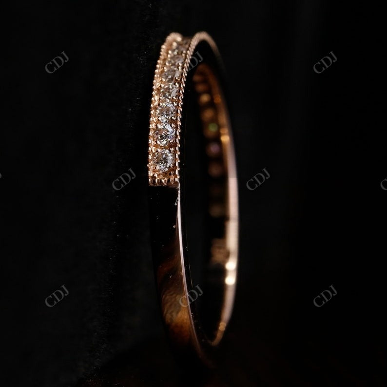 Vintage Round Milgrain Half Eternity Band Women  customdiamjewel   