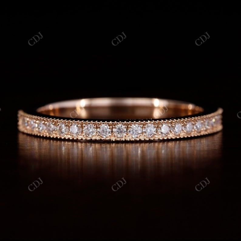 Vintage Round Milgrain Half Eternity Band Women  customdiamjewel   