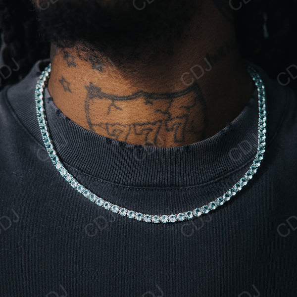 New Design Green Diamond Iced Out Tennis Chain  customdiamjewel   