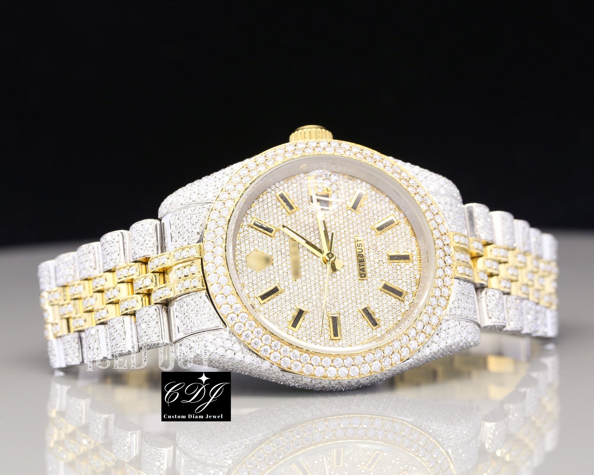 13.50CTW (Approx.) Real Diamond OEM ODM Iced Out Handmade Watches For Men  customdiamjewel   