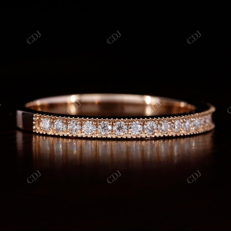 Vintage Round Milgrain Half Eternity Band Women  customdiamjewel   