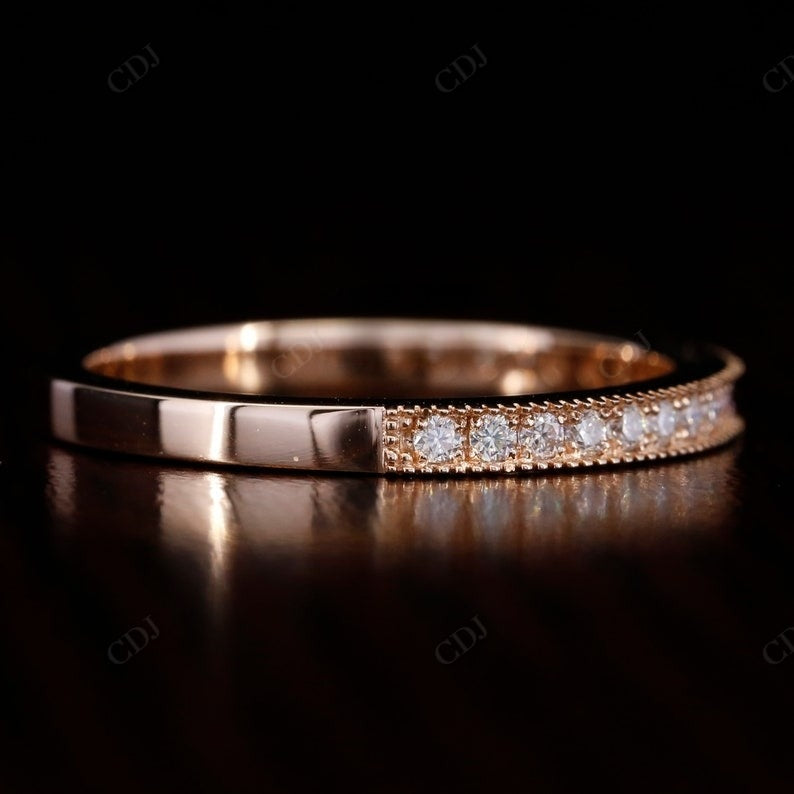 2.00MM Round Cut Lab Grown Diamond Milgrain Wedding Band  customdiamjewel   