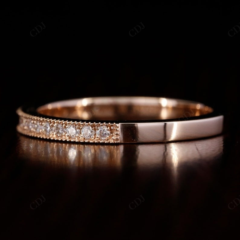 2.00MM Round Cut Lab Grown Diamond Milgrain Wedding Band  customdiamjewel   