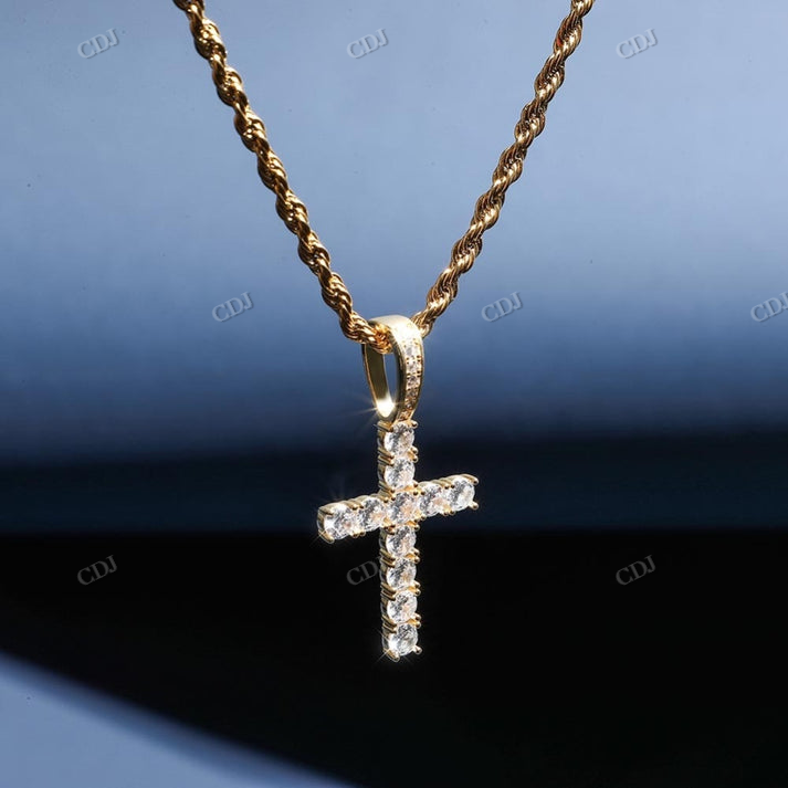 Sterling Silver Moissanite Cross Pendant hip hop jewelry CustomDiamJewel