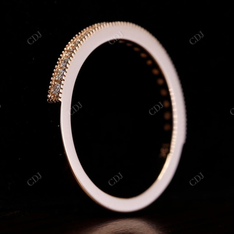 Vintage Round Milgrain Half Eternity Band Women  customdiamjewel   