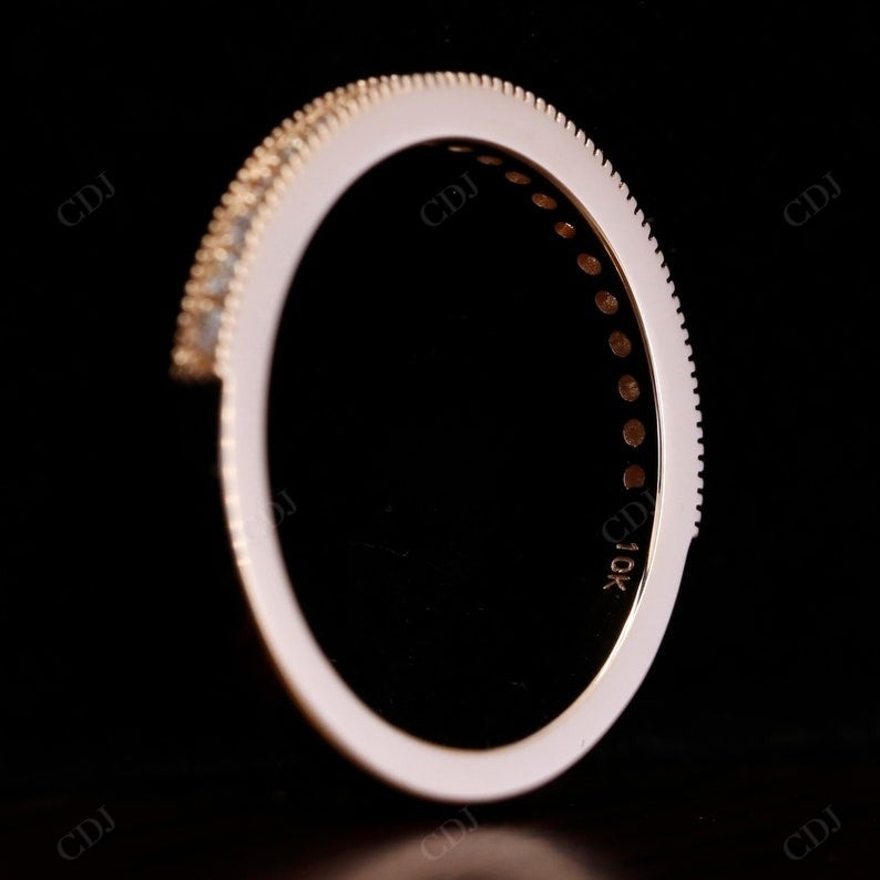 2.00MM Round Cut Lab Grown Diamond Milgrain Wedding Band  customdiamjewel   