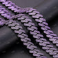 Custom Purple Moissanite Men's Cuban Chain hip hop jewelry customdiamjewel   