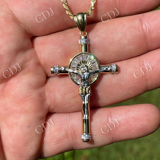 Silver Cross Jesus Crucifix Pendant  customdiamjewel   