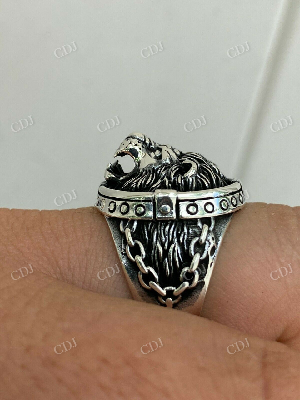 Solid Gold King Lion Of Judah Rasta Ring  customdiamjewel   