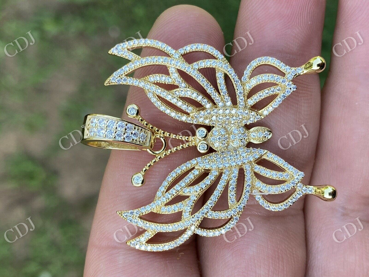 Iced Out Butterfly Pendant For Women  customdiamjewel   