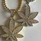 Icy Marijuana Weed Pot Leaf Diamond Pendant  customdiamjewel   