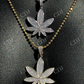 Icy Marijuana Weed Pot Leaf Diamond Pendant  customdiamjewel   