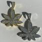 Icy Marijuana Weed Pot Leaf Diamond Pendant  customdiamjewel   