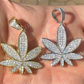 Icy Marijuana Weed Pot Leaf Diamond Pendant  customdiamjewel   