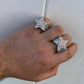 Men Hip Hop 3D STAR Two Tone Ring  customdiamjewel   