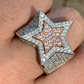 Men Hip Hop 3D STAR Two Tone Ring  customdiamjewel   