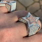 Men Hip Hop 3D STAR Two Tone Ring  customdiamjewel   