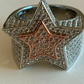 Men Hip Hop 3D STAR Two Tone Ring  customdiamjewel   