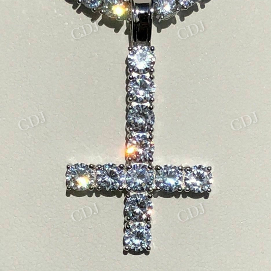 Lab Grown Diamond Inverted Cross Pendant  customdiamjewel   