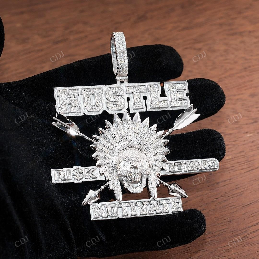 Fully Iced Out Moissanite Hip Hop Pendant hip hop jewelry customdiamjewel   