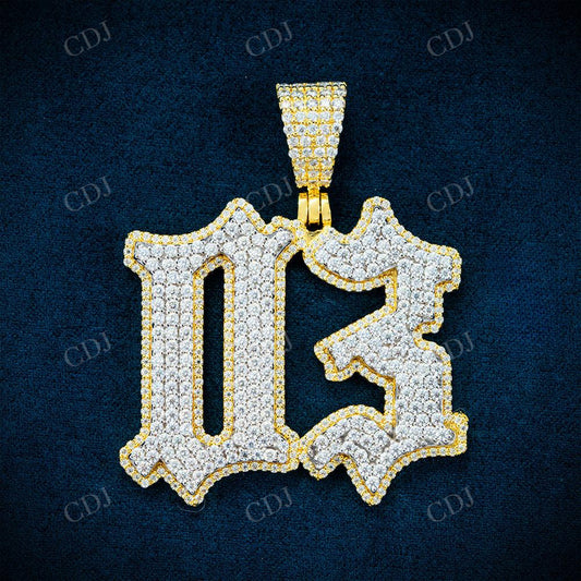 D3 Round Cut Hip Hop Diamond Pendant  customdiamjewel   