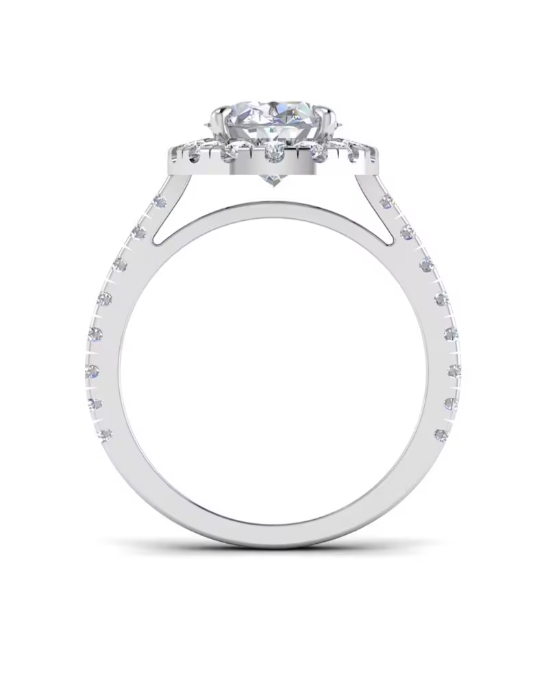 Oval Diamond Cut Halo Eternity Engagement Cut  customdiamjewel   