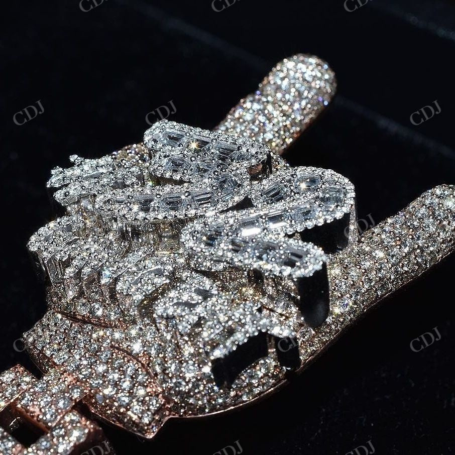 Baguette Round Diamond Hip Hop Pendant hip hop jewelry CustomDiamJewel   