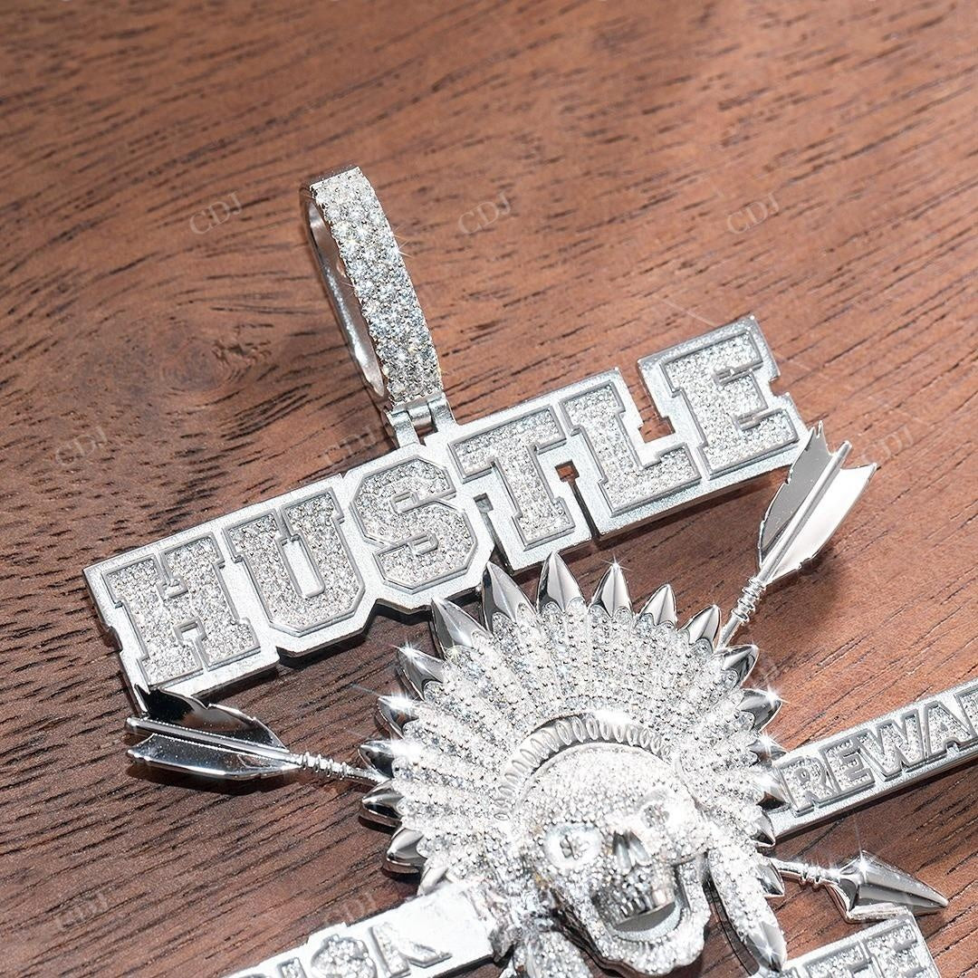 Fully Iced Out Moissanite Hip Hop Pendant hip hop jewelry customdiamjewel   