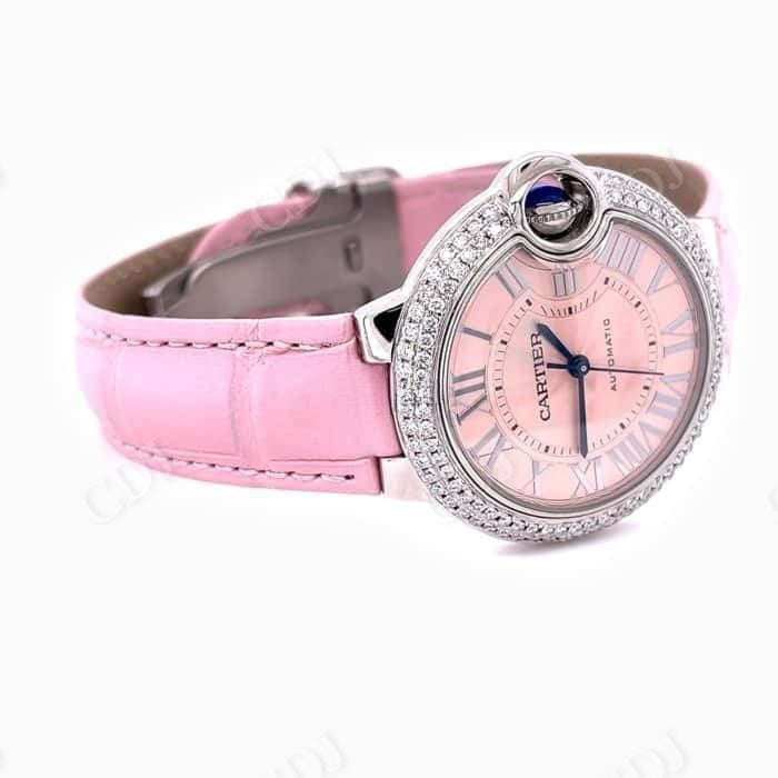 Cartier Pink Dial Custom Diamond Watch  customdiamjewel   