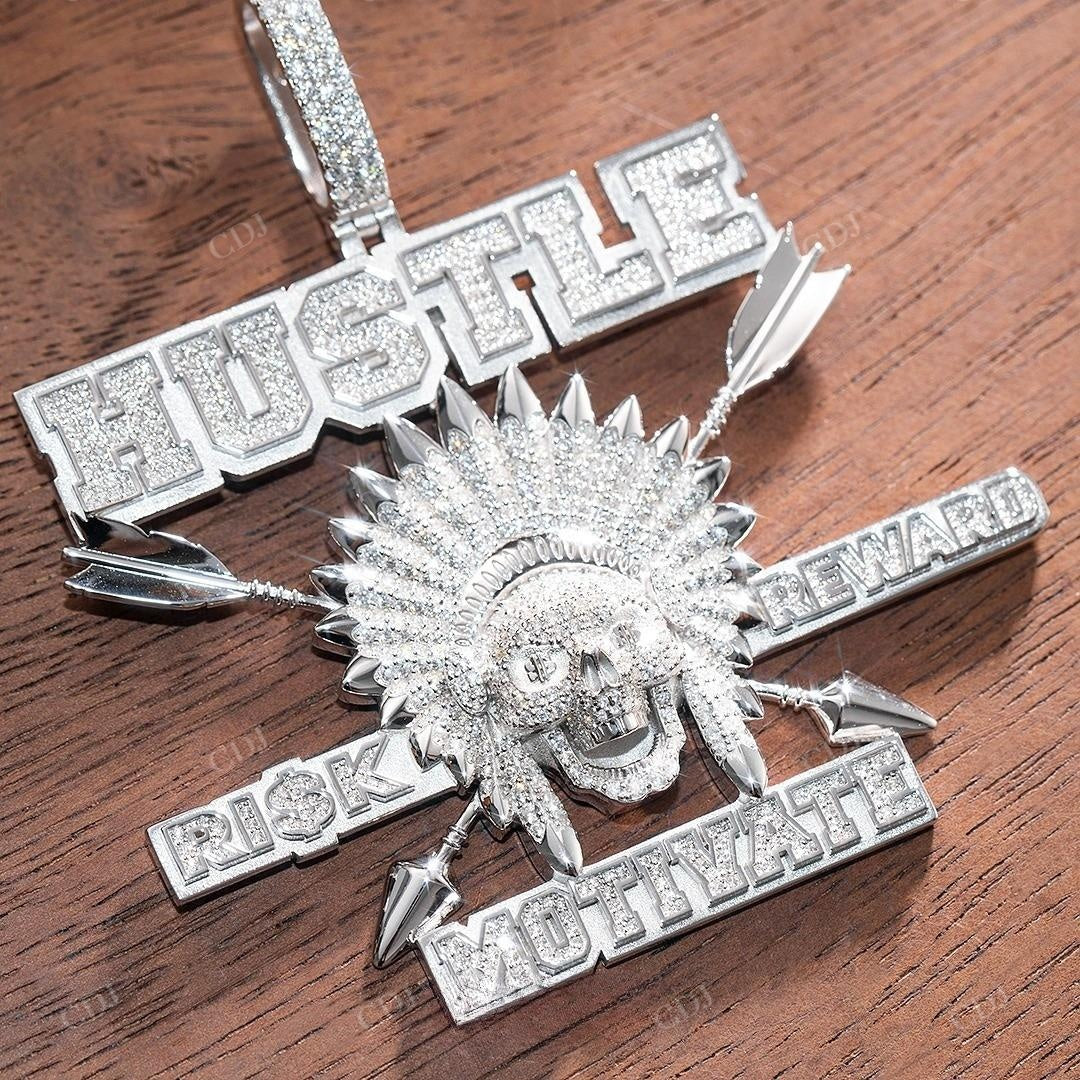 Fully Iced Out Moissanite Hip Hop Pendant hip hop jewelry customdiamjewel   