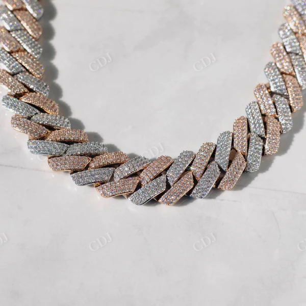 Two Tone Rapper Singer Cuban Link Chain Necklace  customdiamjewel   