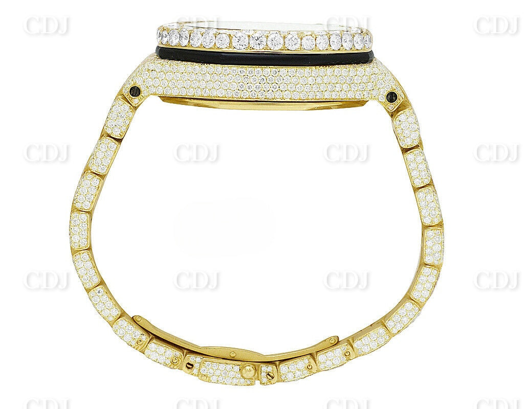 Real Diamond Watch For Men Yellow Gold Plated Stainless Steel Watch Hip Hop Watch Manufacturer and Supplier in India  customdiamjewel   