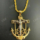 Jesus Crucifix & Anchor Piece & Rope Chain Pendant  customdiamjewel   