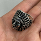 Large Indian Head Chief Biker Ring  customdiamjewel   