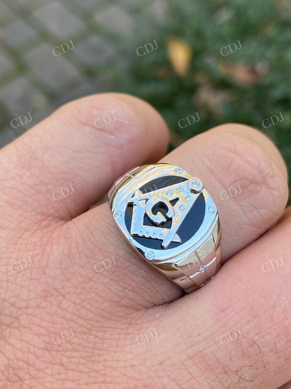 FreeMason Masonic Letter G Hip Hop Ring  customdiamjewel   