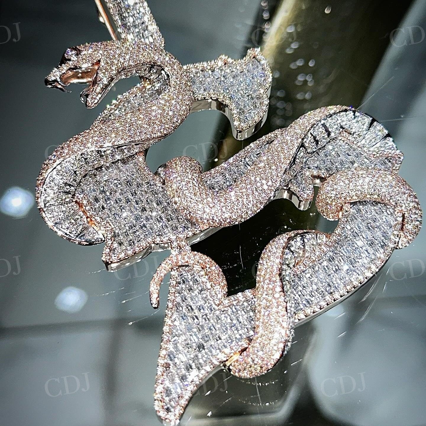 Iced Out Dragon Face Diamond Hip Hop Pendant hip hop jewelry customdiamjewel   