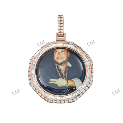 Personalization Diamond Set Photo Pendant for Male hip hop jewelry CustomDiamJewel