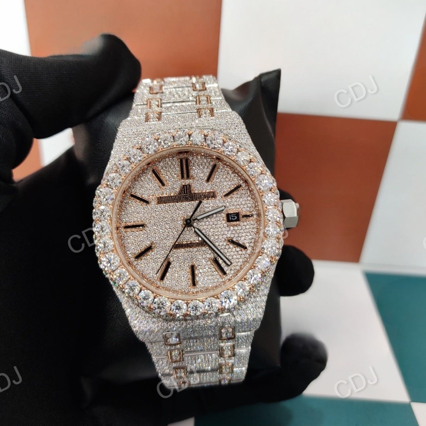 Custom Handmade Pass Diamond Tester VVS Moissanite Diamond Watches Top Brand Watch Wholesaler in India  customdiamjewel   