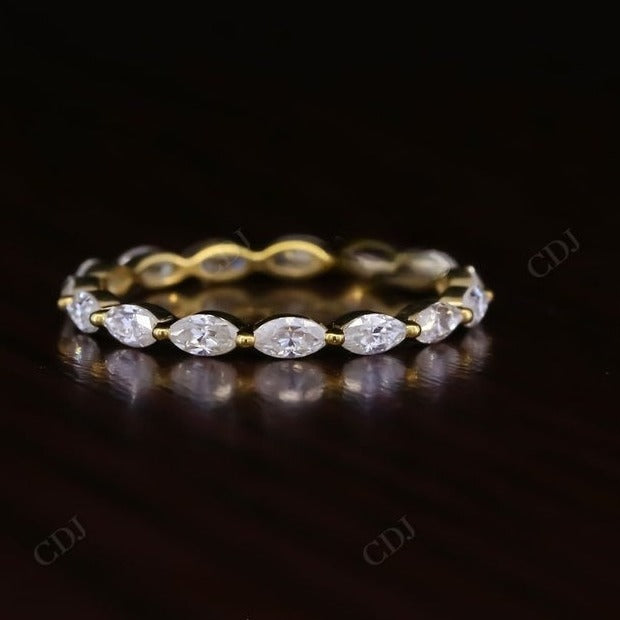 East West 1.50CTW Marquise Cut Lab Grown Diamond Full Eternity Wedding Band  customdiamjewel 10KT Yellow Gold VVS-EF