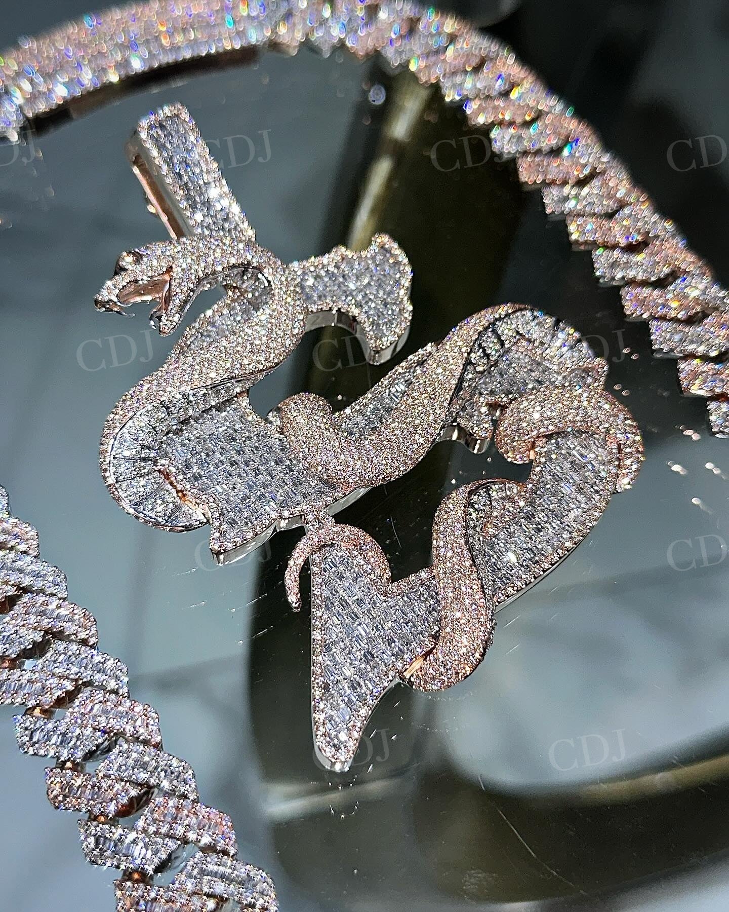 Iced Out Dragon Face Diamond Hip Hop Pendant hip hop jewelry customdiamjewel   