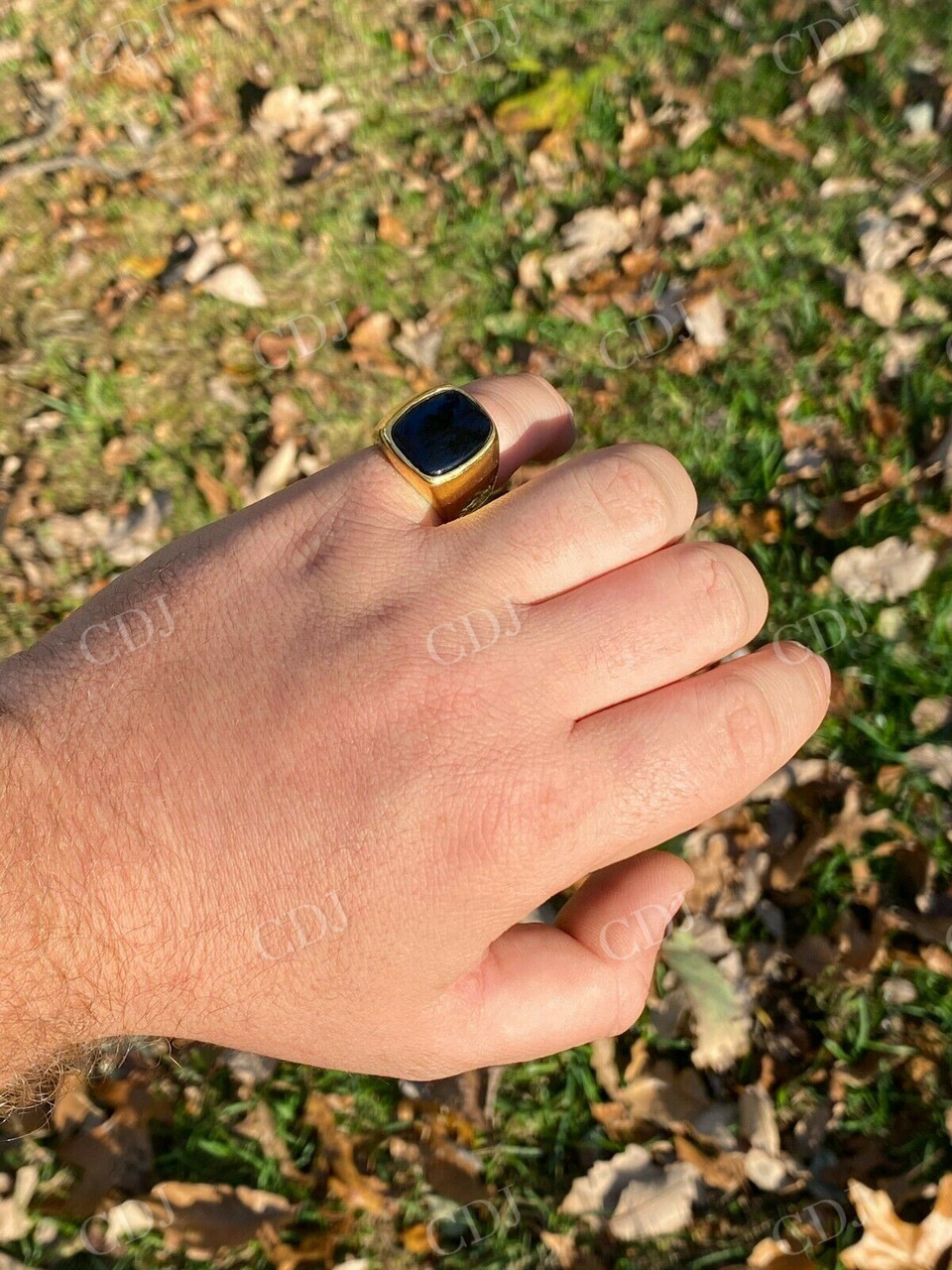 Black Onyx Men's Signet Ring  customdiamjewel   