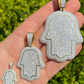 God's Hand Hamsa Iced Diamond Pendant  customdiamjewel   